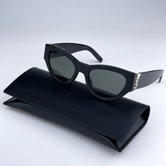 NEW Saint Laurent SLM94 001 Black Grey Cat Eye Women Sunglasses - Picture 1 of 17